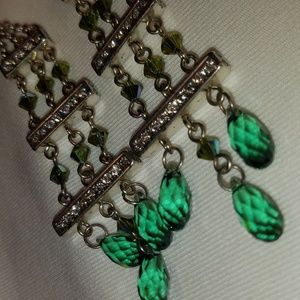 Chandelier Earrings with faux gemstones